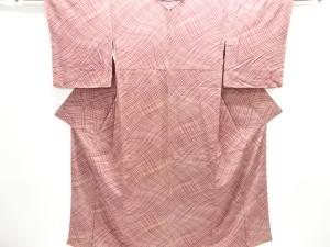 未使用品　よろけ格子模様小紋着物